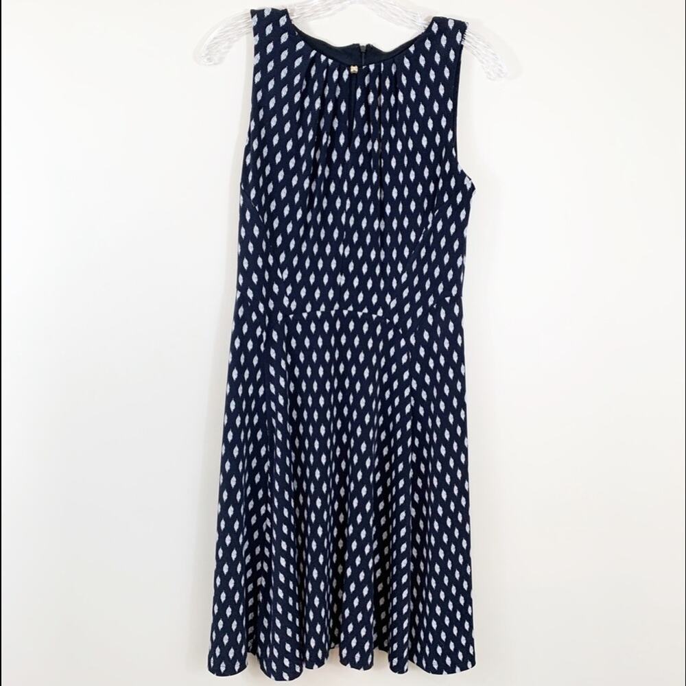 Ivanka Trump Black/White Sleeveless A-Line Dress
